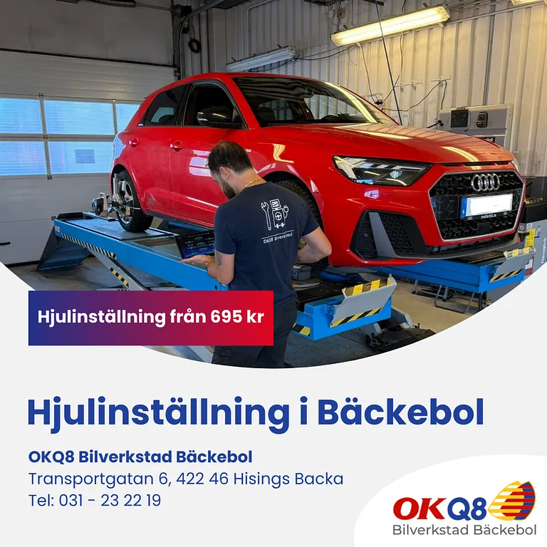 hjulinställning bäckebol utmed E6 med dropin